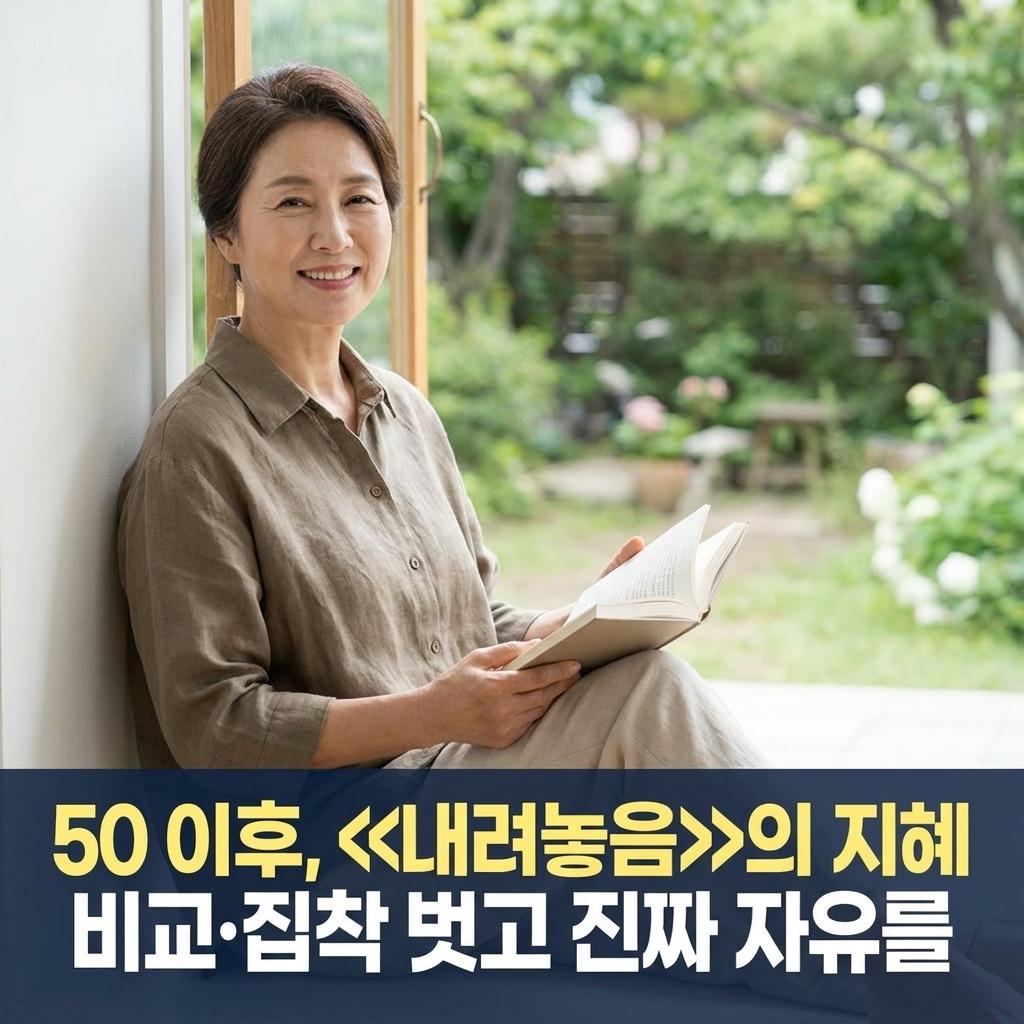 50 이후, 고독을 자처하는 '비교'와 '집착'에서 벗어나는 법